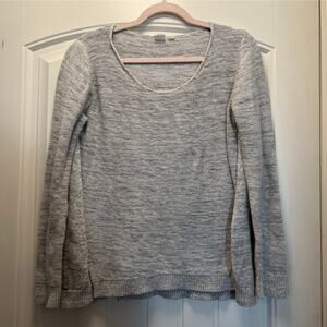 Gap Women’s Scoop Neck Long Sleeve Heathered Knit Pullover Sweater Size‎ M Gray